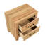 Armoire de chevet 2 chambres à finition naturelle de style rustique, poignées noires et glissières centrales en métal, surface à gratter, entièrement assemblée, table H 23,5 po x 16 po x 24 po pour la chambre à coucher, conception avec poignées en nickel, lisse
