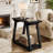 Narrow Side Table, Solid Wood End Table With 2-tier Storage (2 Pcs)-295733405-300707510