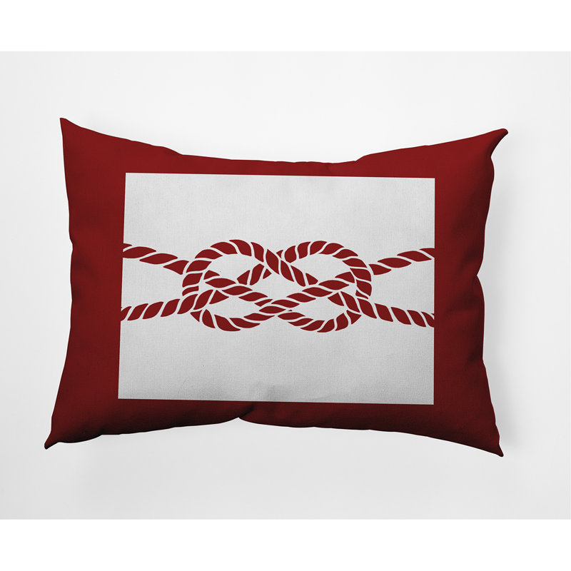 Nautical Nights Outdoor Reversible Throw Pillow, Red
