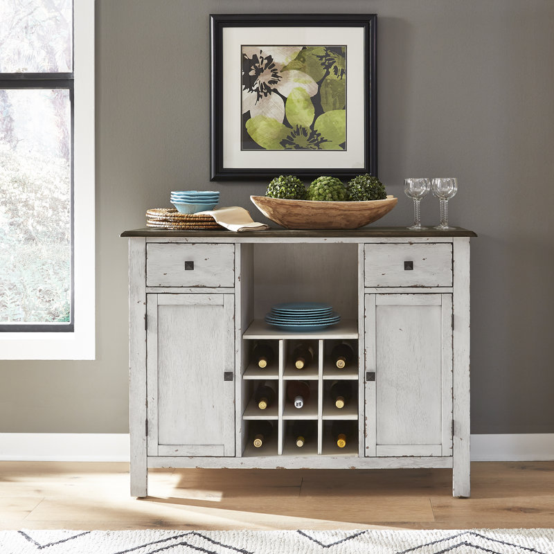 Judique 48'' Sideboard, White/Brown