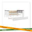 Lit de jour en bois avec tablettes de rangement, dossier rembourré, port USB et lit gigogne-1149223982