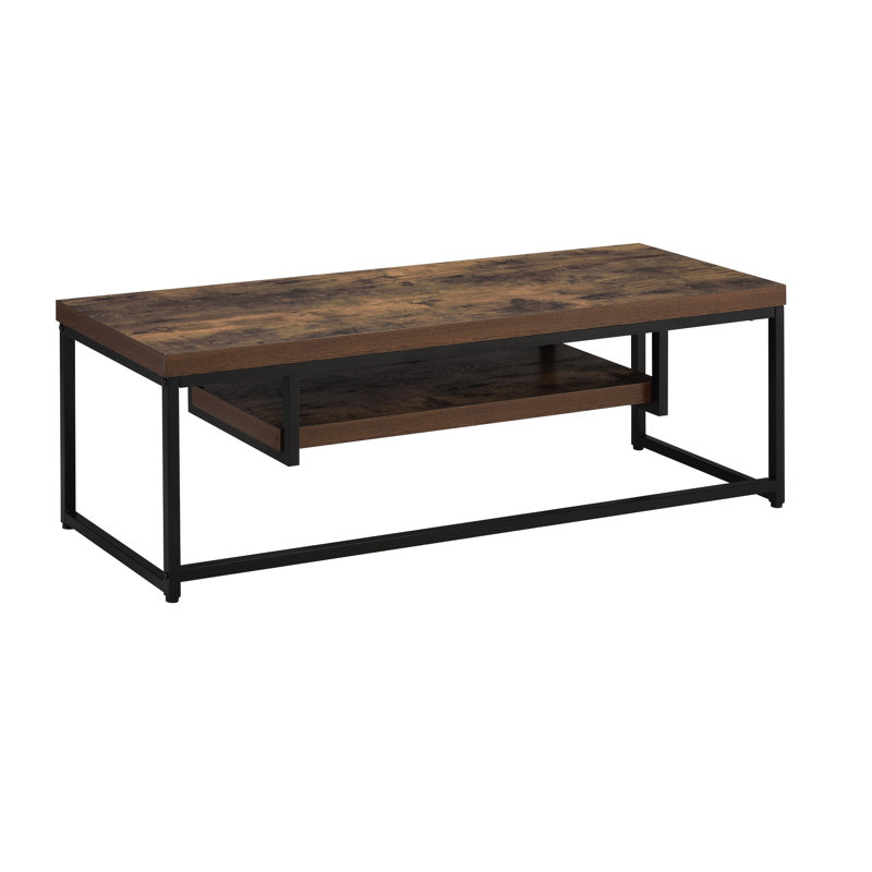 Compact Weathered Oak & Black Metal Tv Stand Fits 50" Flat Screens Rustic Look And For