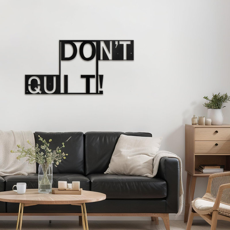 Décoration murale en métal, H 10 po x l 20 po x P 0,05 po, Noir