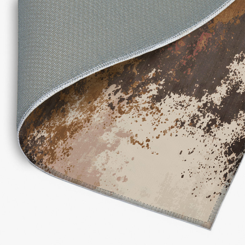 Tapis intérieur et extérieur brun Watercolor, Rectangle 4pi x 6 pi