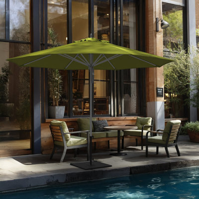 Parasol de patio en bois gris en aluminium 11 pi
