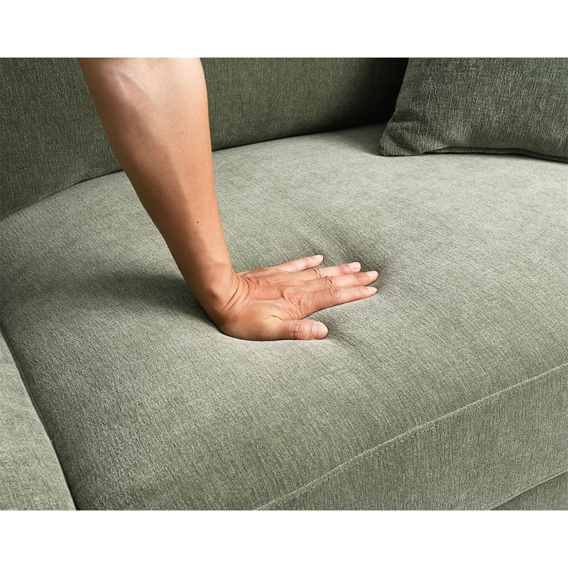 Chaise de style moderne Mid-Century avec coussin décoratif, Vert olive