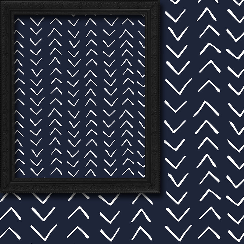 Boho Design Kitchen Valance And 2 Tiers Curtain,African Mud,Window Valance Treatments,Decorative, 24" W x 40" L, Navy Blue