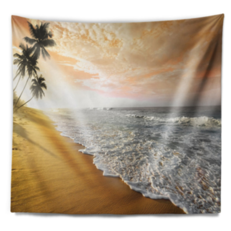 Tapisserie «Seascape Wavy Clouds over Seashore», H 50 po x l 60 po