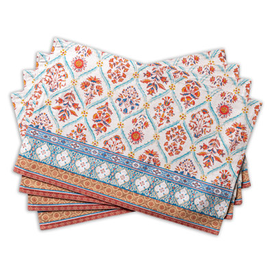 Maison d'Hermine  Romane 100% Cotton Placemats Set 4 - 13" x 19"