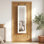 Armoire de rangement pour armoire à bijoux en bois massif avec miroir pleine grandeur, verrouillable au mur 47,5 x 14,3 po avec lumière DEL