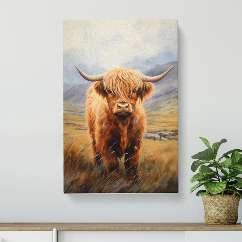 Highland Cow Realism - Wrapped Canvas, 60cm H x 40cm W x 3cm D