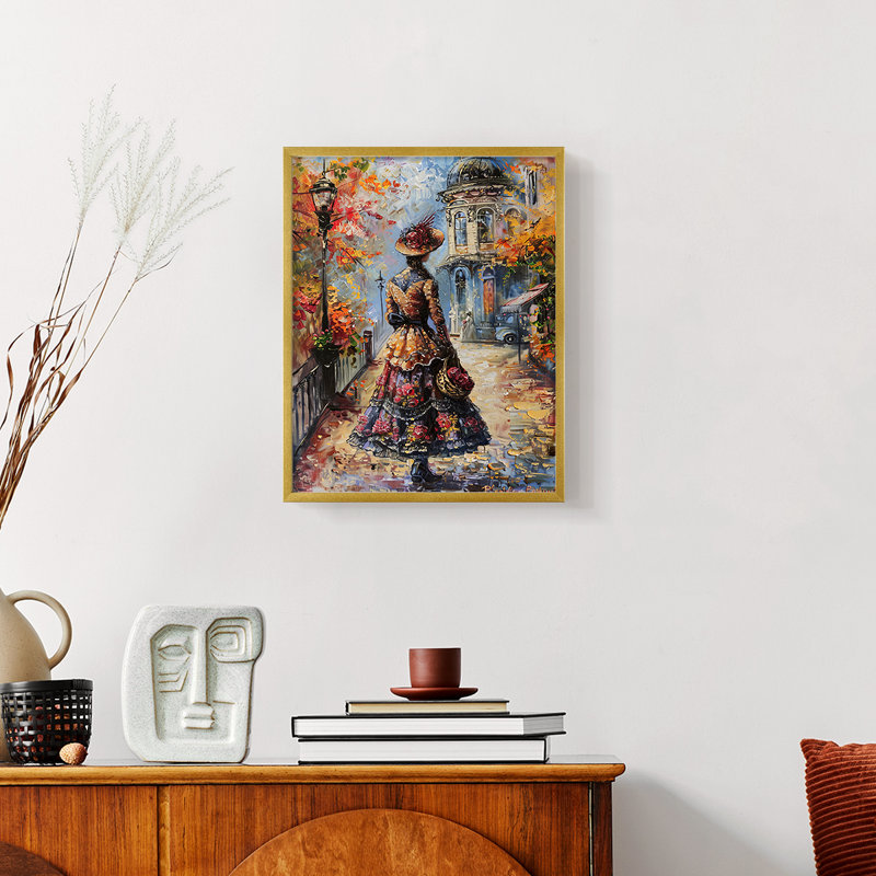 WOMEN Series DCLxxxi - reproduction encadrée de qualité supérieure - prête à être accrochée - aucun clou requis, Or