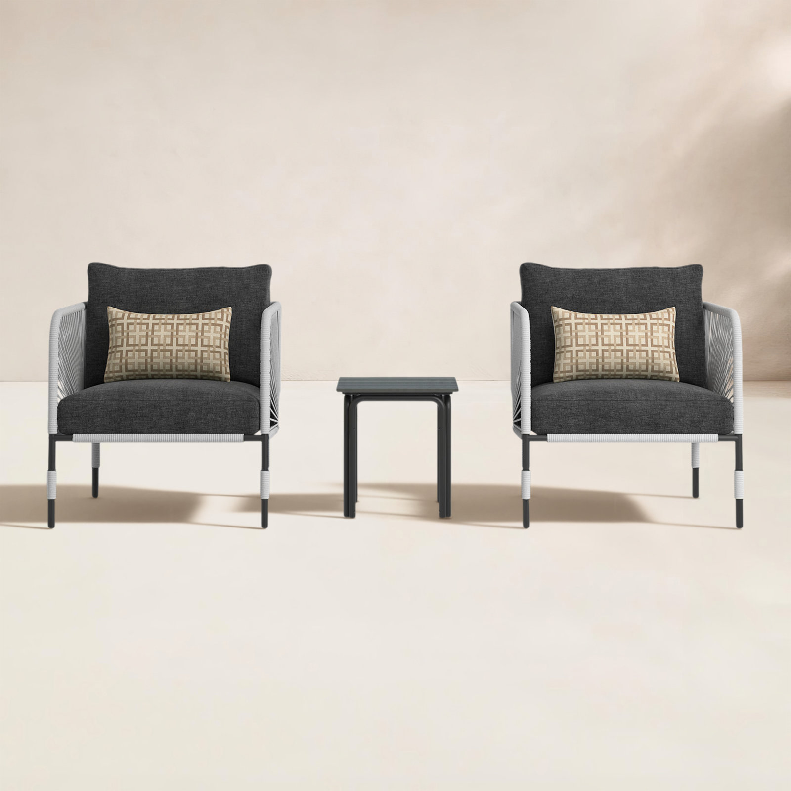 Acklin 300 - Person Patio Seating Group, Gray, Light Gray