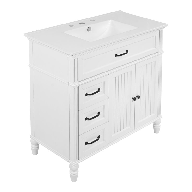 Meuble-lavabo 36 po avec lavabo, Gris