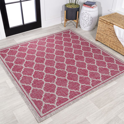 Tapis d'intérieur / extérieur gris treillis Trebol
