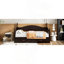 Lit de jour simple en bois avec lit gigogne simple, lit de jour extensible avec deux tiroirs de rangement, espresso