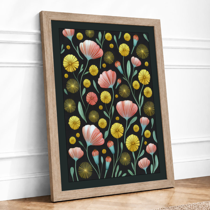 Blooms Botanical - Framed Print, A3 - 42.0 x 29.7 cm, Oak