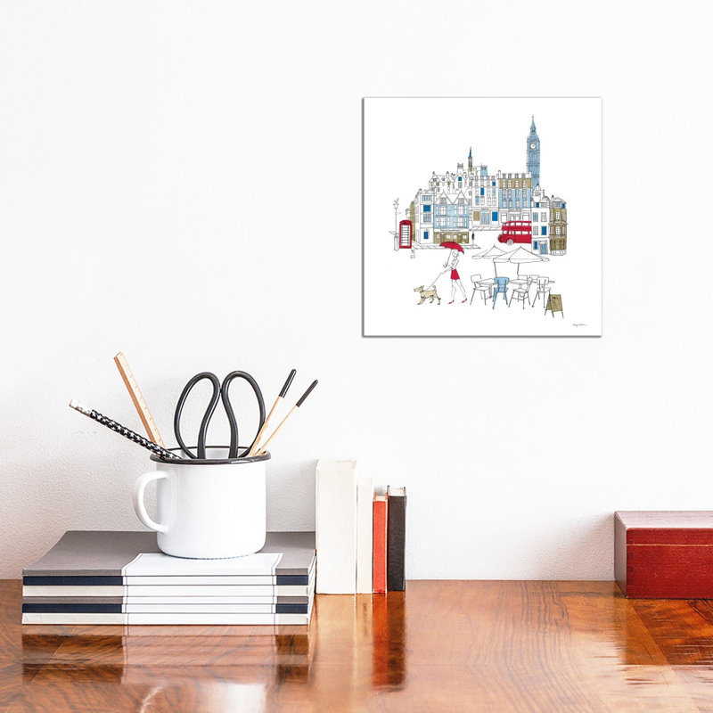 World Cafe I London Color by Avery Tillmon - Wrapped Canvas Print, 30.48cm H x 30.48cm W