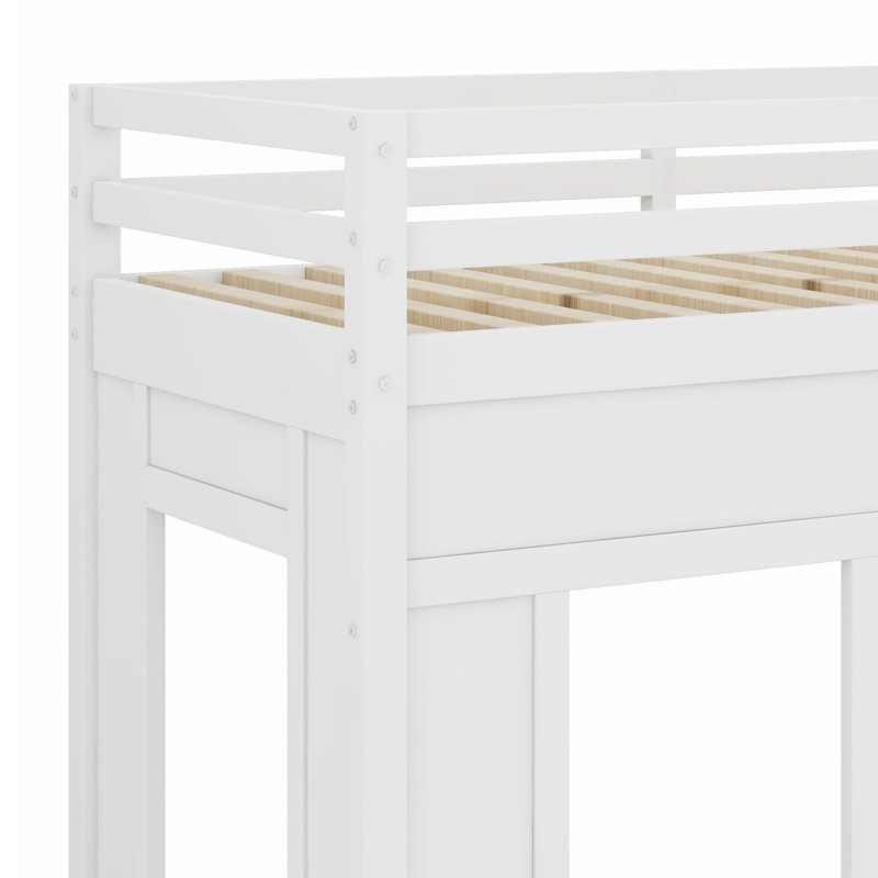 Lit mezzanine avec escalier de rangement et éclairage DEL optimisant l'espace au sol grâce à une fabrication robuste, Twin