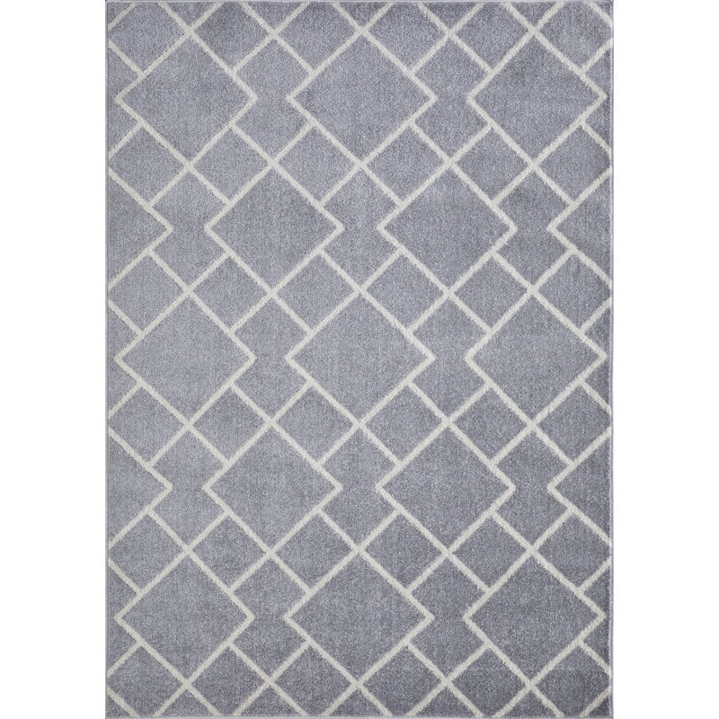 Christine Bleyana Gray Area Rug, Rectangle 6'7" x 9'2"