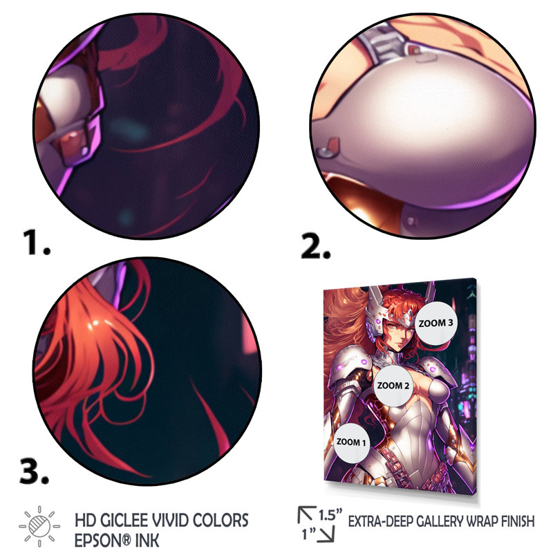 Dessin animé Chevalier Seiya en armure brillante III 3 pièces, H 28 po x l 36 po x P 1 po