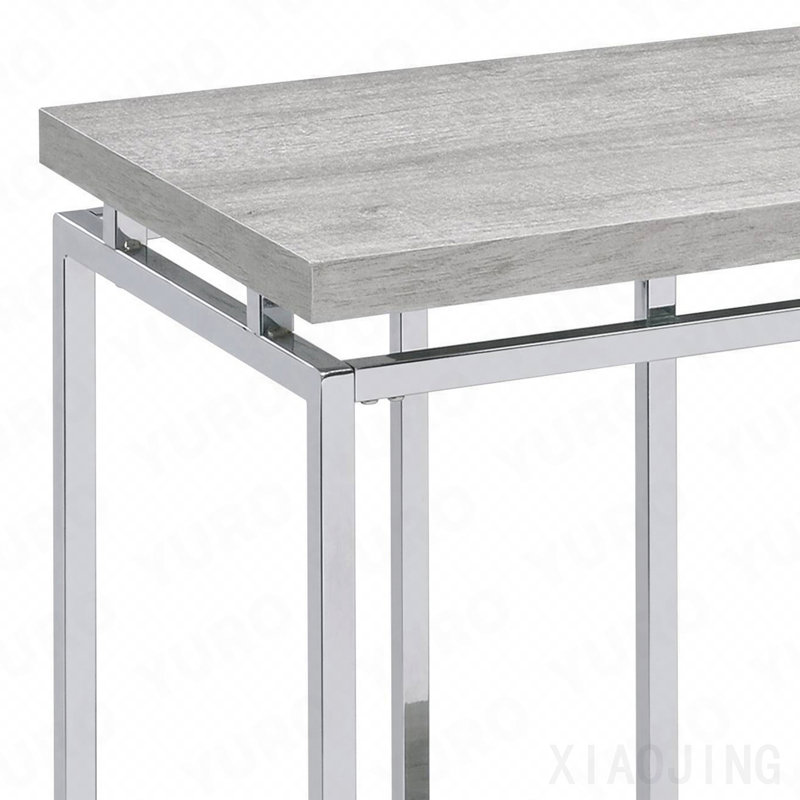 Natural Oak And Chrome Sofa Table