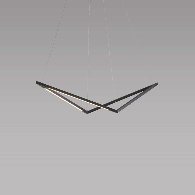 Luminaire suspendu géométrique à DEL Z-Bar, Noir, H 14,68 po x l 48,79 po x P 9,3 po