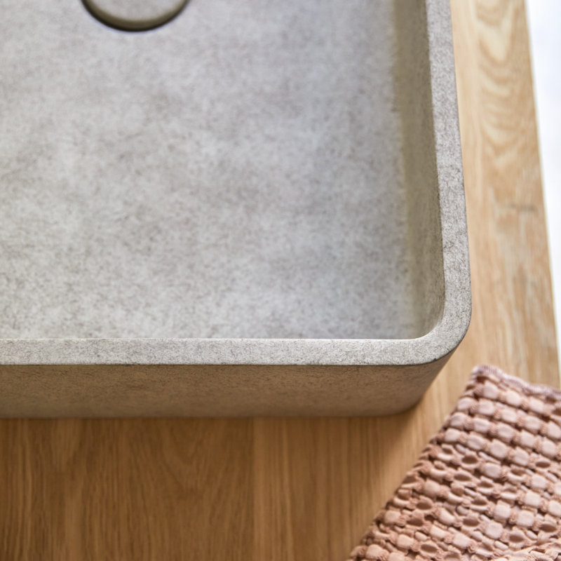 Iris Cream Terrazzo Bathroom Sink, Gray