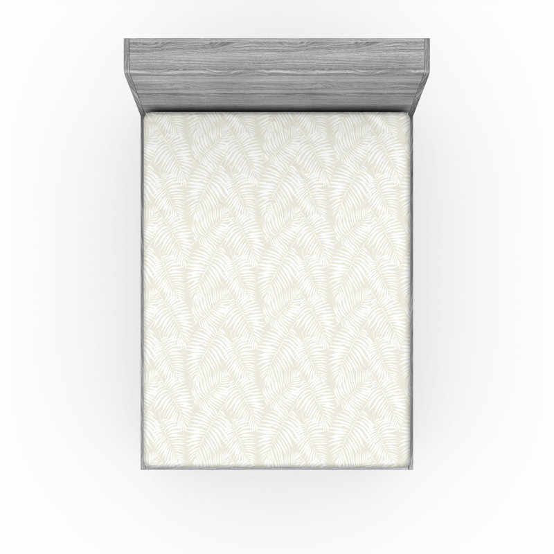 Microfiber Fitted Sheet, King Fitted Sheet, Beige Floral