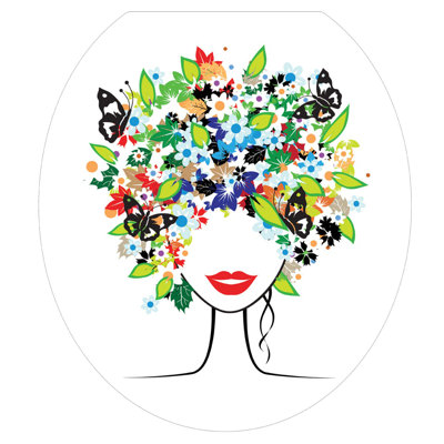 Adhésif décoratif pour siège de toilette Whimsical Lady