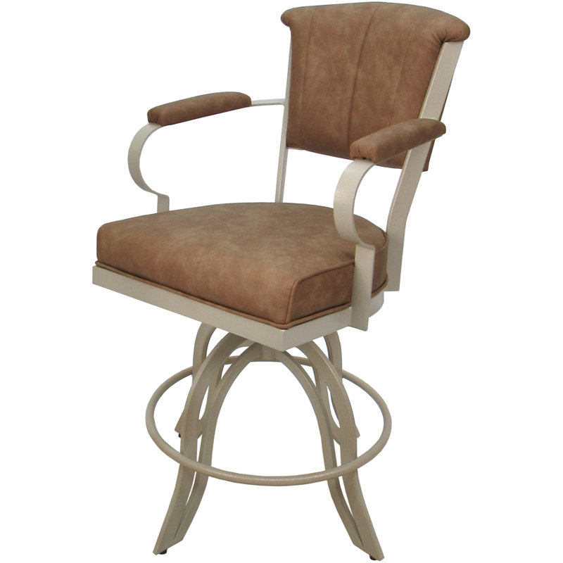 Vickky Swivel Tilt Metal Bar Stool 30" Seat Height, Beige