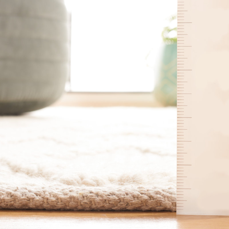 Tapis géométrique en laine tissé à la main Fromm, Carré 6 pi