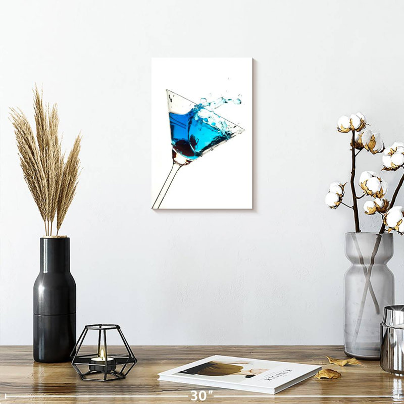 Blue Martini Spill, 12" H x 8" W