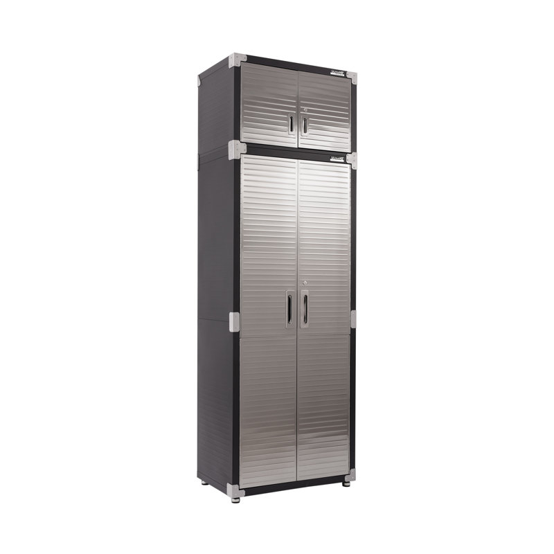 Seville Classics UltraHD 2-Piece Storage Cabinet Set, 30" W x 18" D x 90.5" H, Graphite