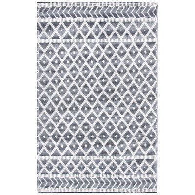 Ashdown Handmade Shag Wool and Cotton Ivory/Black Area Rug -  Union Rustic, 3AA0CE6398BD429CA5283252518420D6