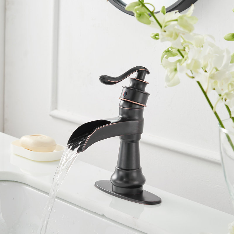 Robinet de salle de bain commercial à un trou, Bronze frotté à l'huile