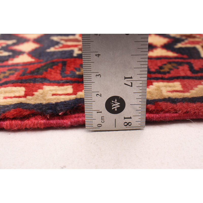 Kargahi One-of-a-Kind Runner: 2'10" X 9'10" New Age Runner Wool Area Rug in Red