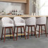 Swivel 31.9'' Faux Leather Bar Stool, White