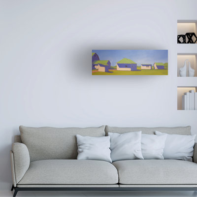 Art mural sur toile tendue - «Sunny Perspectives» de Carol Young pour décoration de salon, de chambre à coucher ou de bureau - 16 x 47