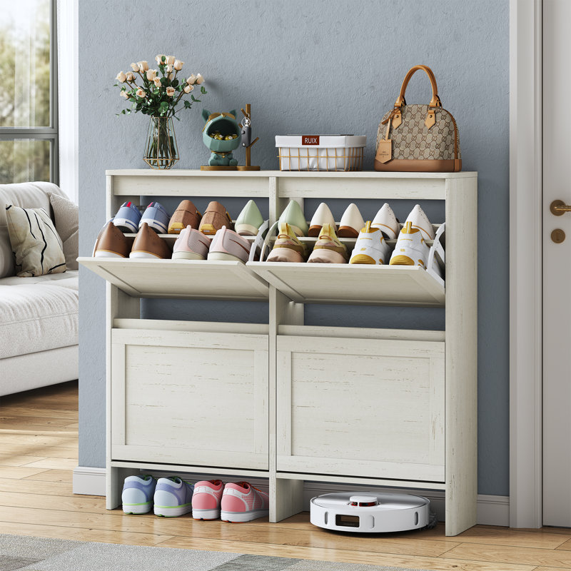 Armoire de rangement pour chaussures 16 paires avec 4 tiroirs rabattables Colyton