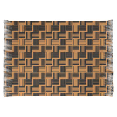 Tapis à rayures jaune/noir basketweave