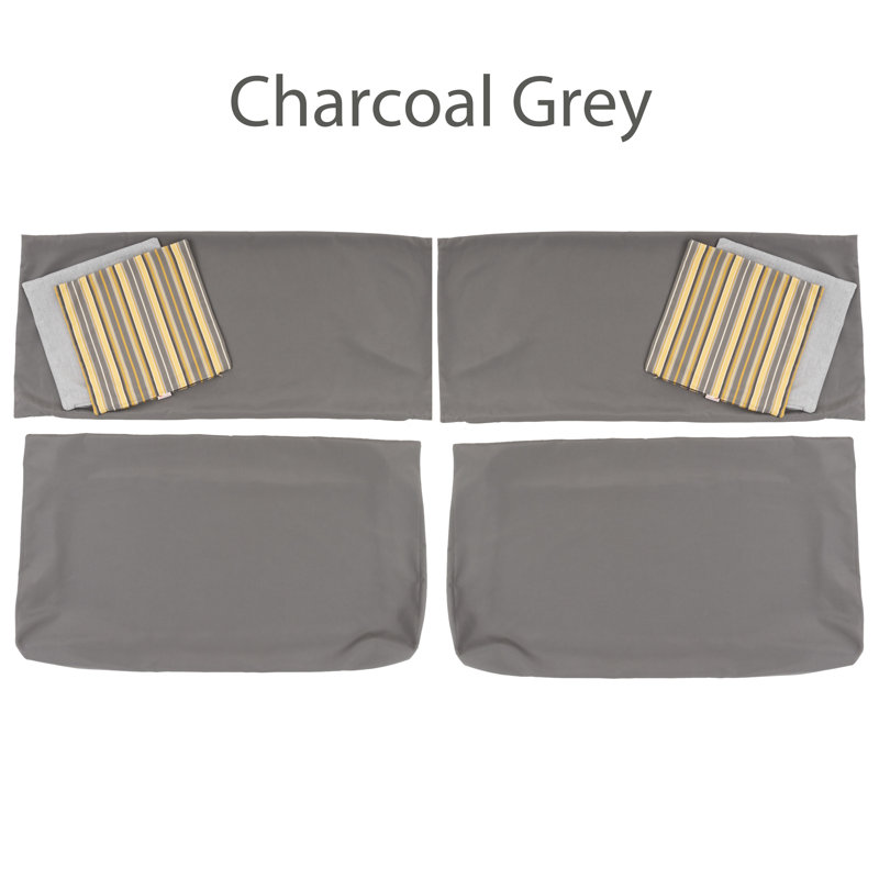 Outdoor Sunbrella Sofa Cushion Cover, Canvas Charcoal Sunbrella® Canvas, 25'" W x 5" D
