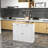White Kitchen Cart With Folding Drawer - 2 Drawers, Adjustable Shelves For Dining Room Rolling Extendable Top Drawers & Area