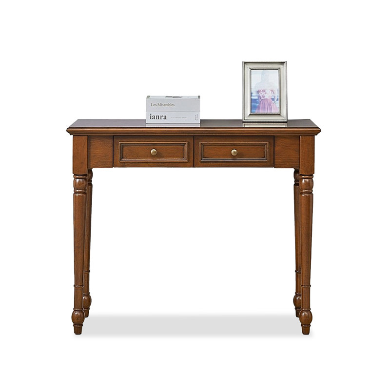 Solid Wood Rectangular Console Table, 29.92" H x 35.43" W x 13.78" D, Maroon