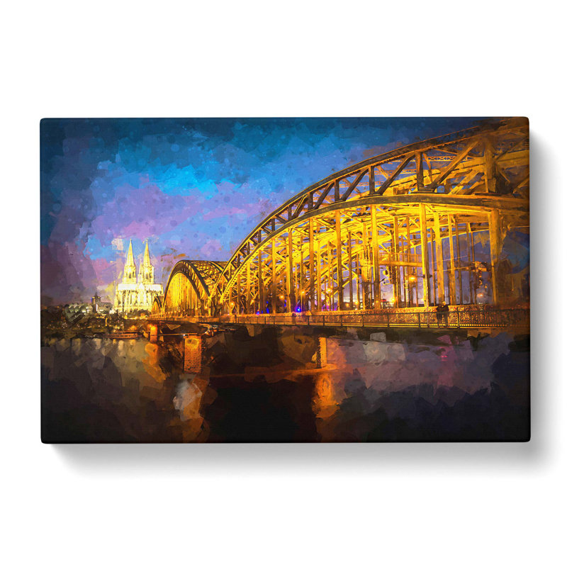Cologne Cathedral And The Hohenzollern Bridge - Wrapped Canvas Print, 35cm H x 50cm W x 3cm D