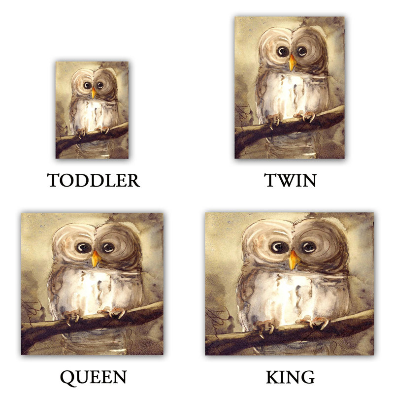  Ensemble de housse de couette Dawn Derman Redbird Cottage Owl, Housse de couette pour très grand lit