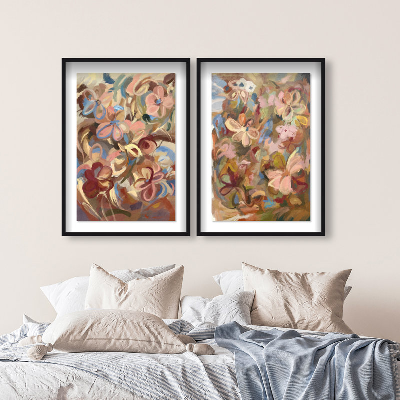 Moving Eden Set Set by Oliver Gal, 75"H x 51"W, Black Shadowbox