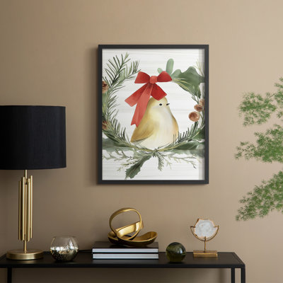 «Christmas Holiday Art», reproduction encadrée en bois massif