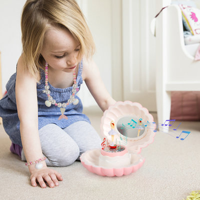 Boîte à musique avec ensemble de bijoux, boîte à bijoux ballerine pour filles, filles, nièces, boîte à bijoux musicale avec miroir à DEL pour anniversaire, Noël, jour des enfants, boîte de rangement pour enfants