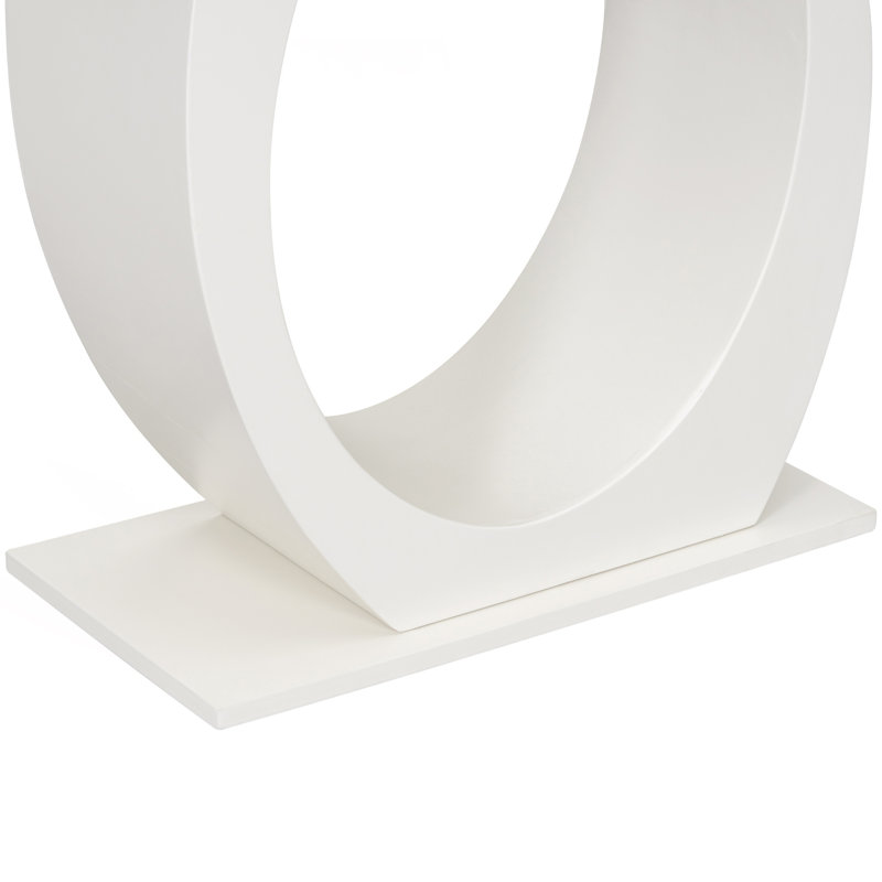 Console moderne avec base en forme d'œuf, table de couloir, Beige